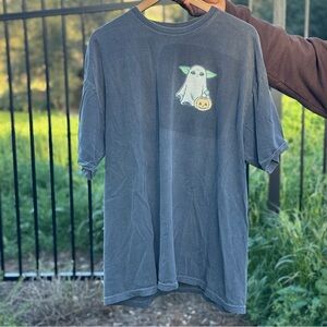 Unisex Glittery Halloween Baby Yoda T-Shirt 2XL